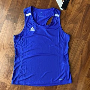 NWT Adidas Womens Blue Sleeveless Racerback Activewear Tank Top Size M